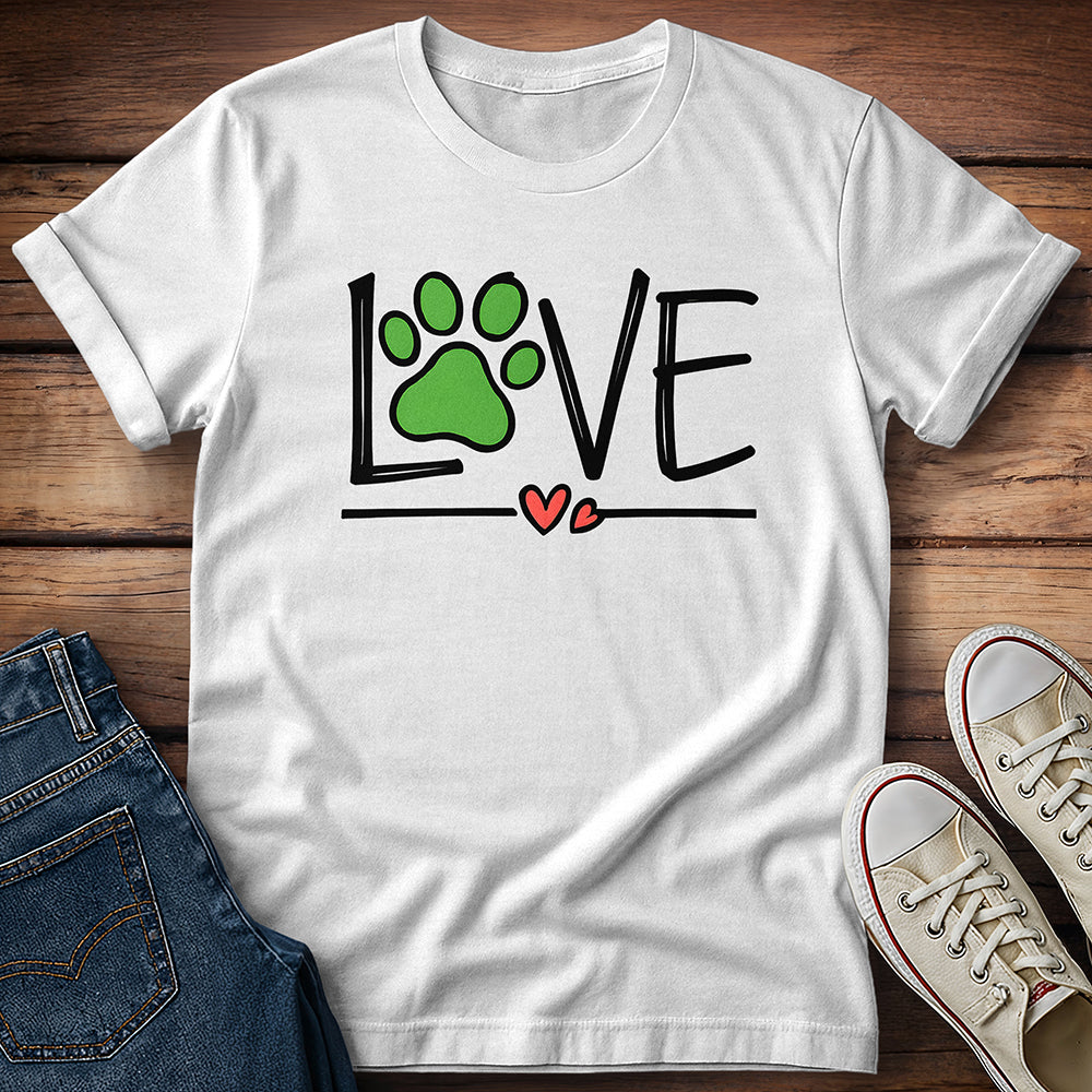 Love Dog Paw Print T-Shirt