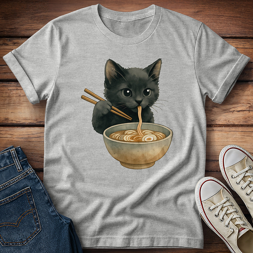 Kitten Eating Ramen T-Shirt