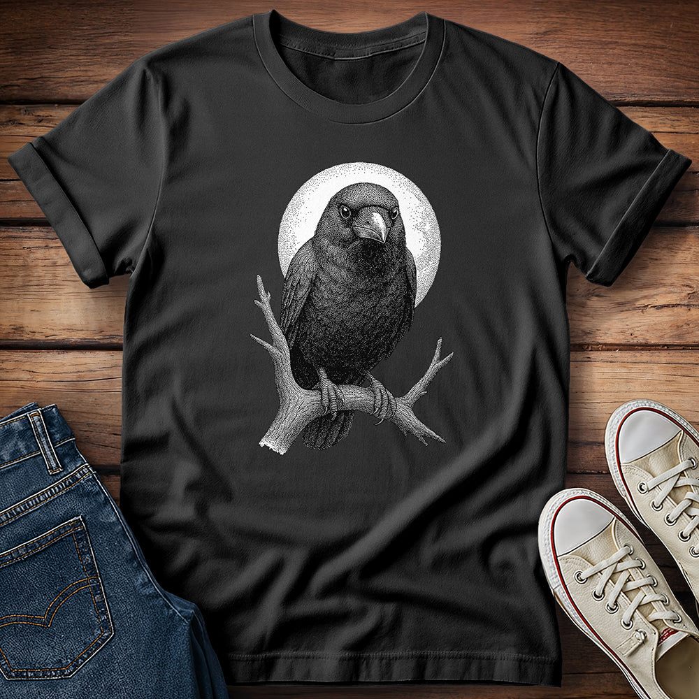 Stippled Moon Crow T-Shirt