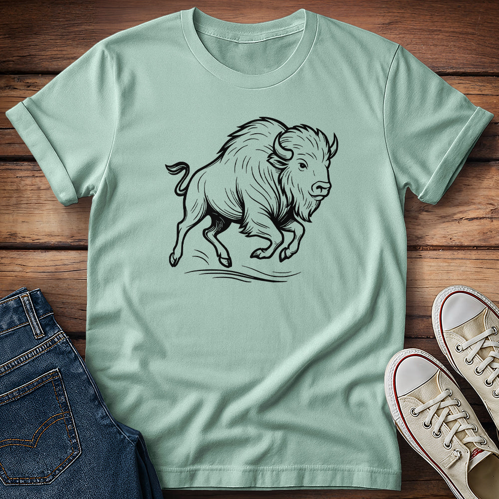 Line Art Buffalo T-Shirt