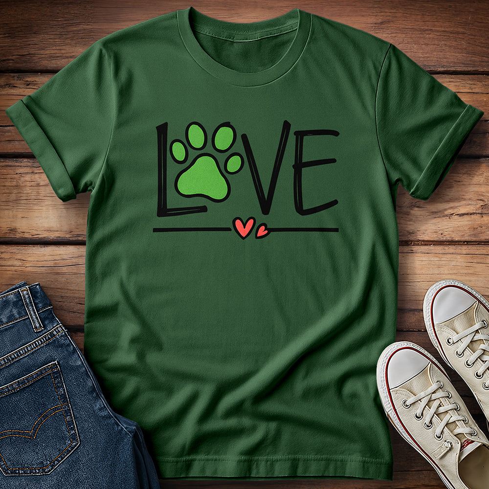 Love Dog Paw Print T-Shirt