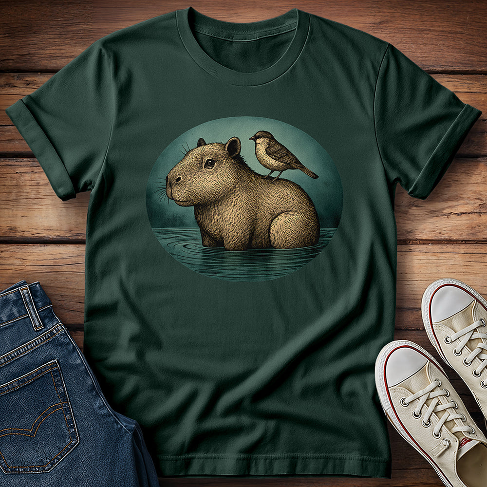 Capybara and Sparrow T-Shirt