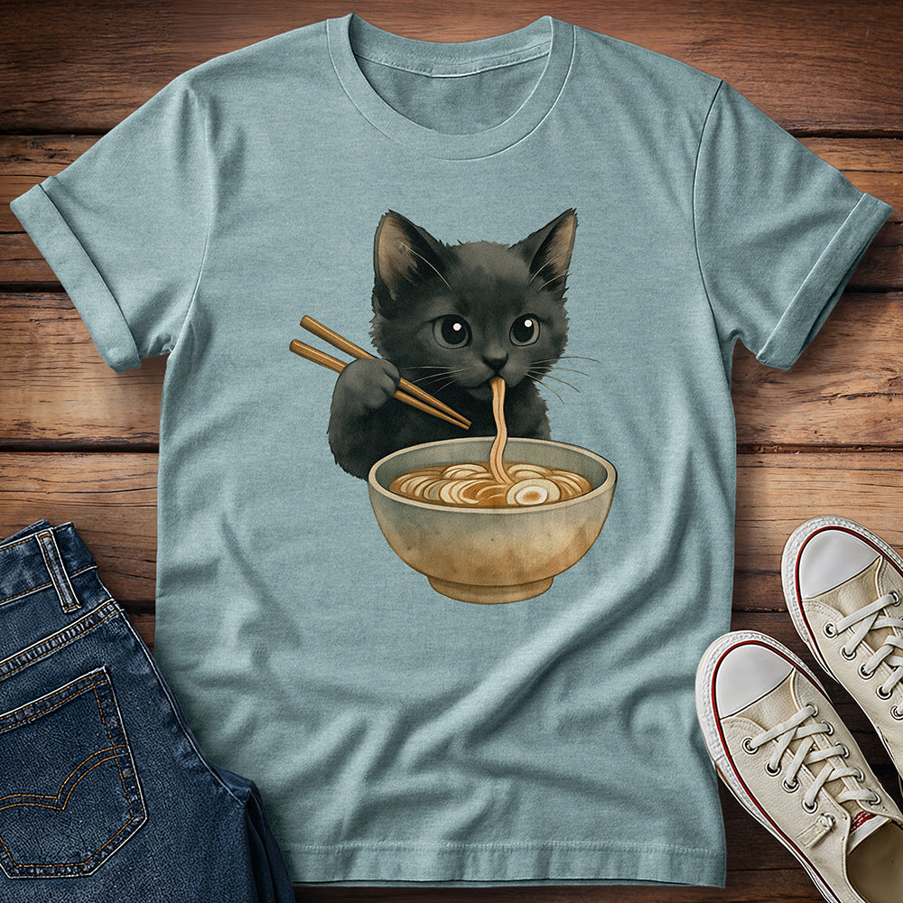 Kitten Eating Ramen T-Shirt