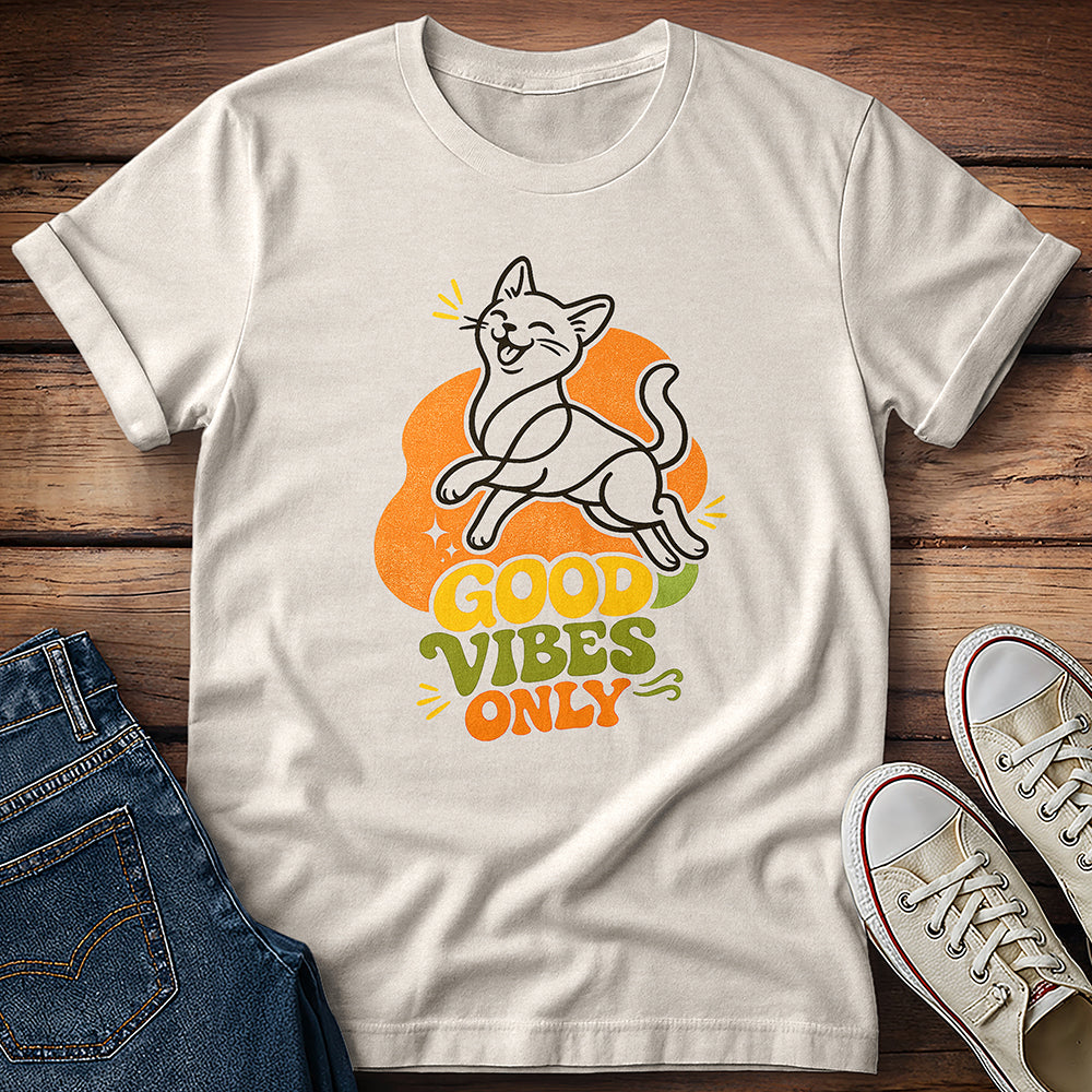 Cat -Good Vibes Only T-Shirt
