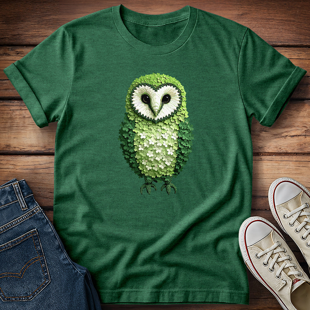 Irish Barn Owl Shamrock T-Shirt