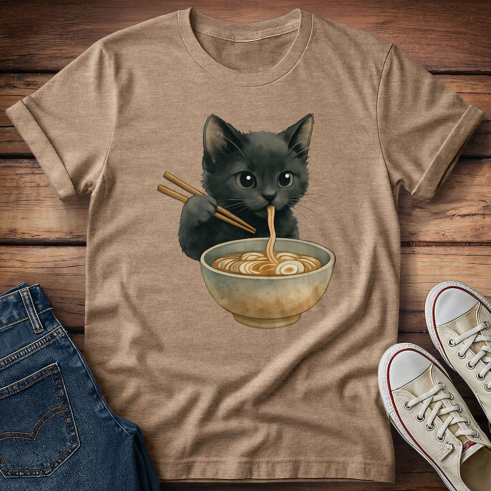 Kitten Eating Ramen T-Shirt