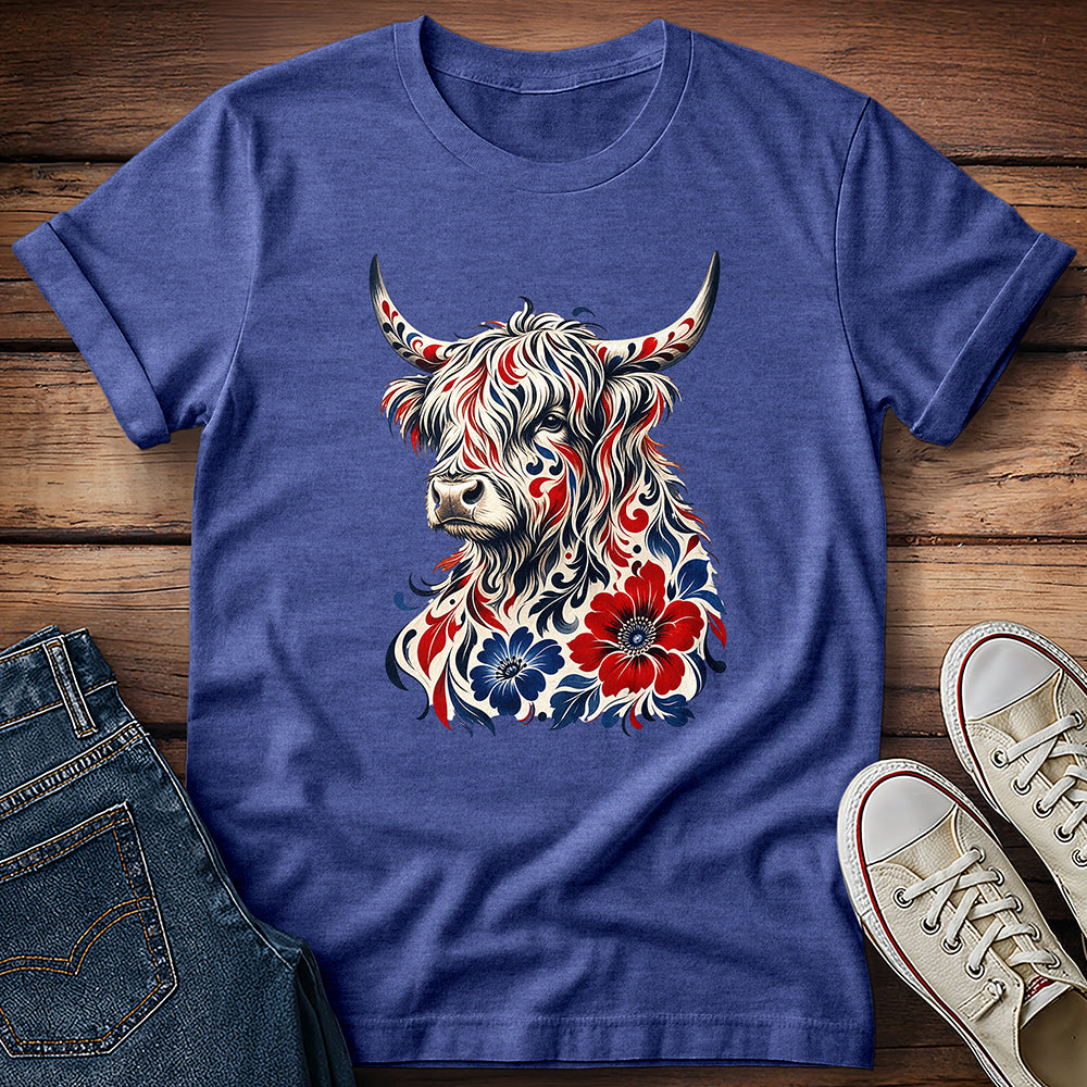 Flowery Highland Longhorn T-Shirt