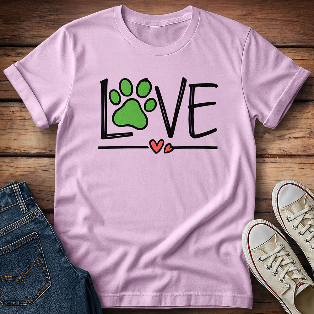 Love Dog Paw Print T-Shirt