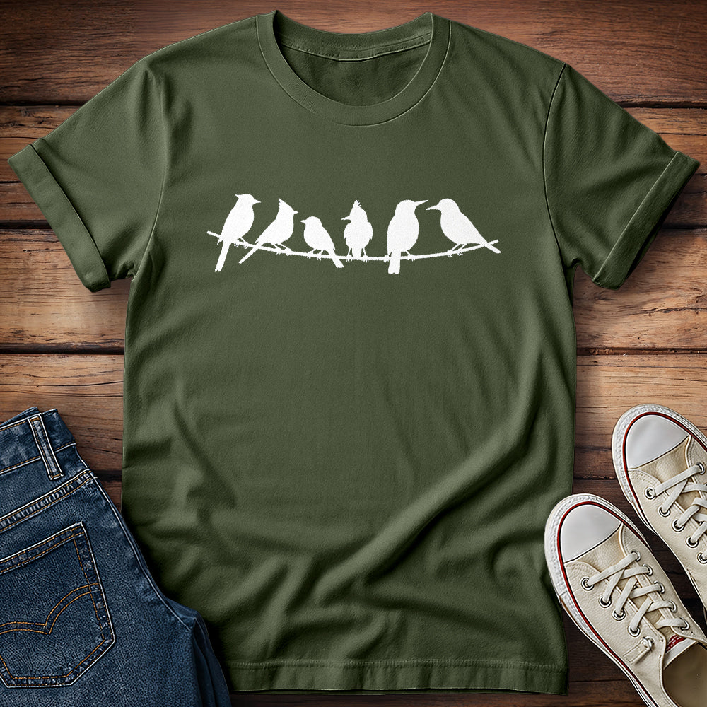 Birds on Wire Silhouette T-Shirt
