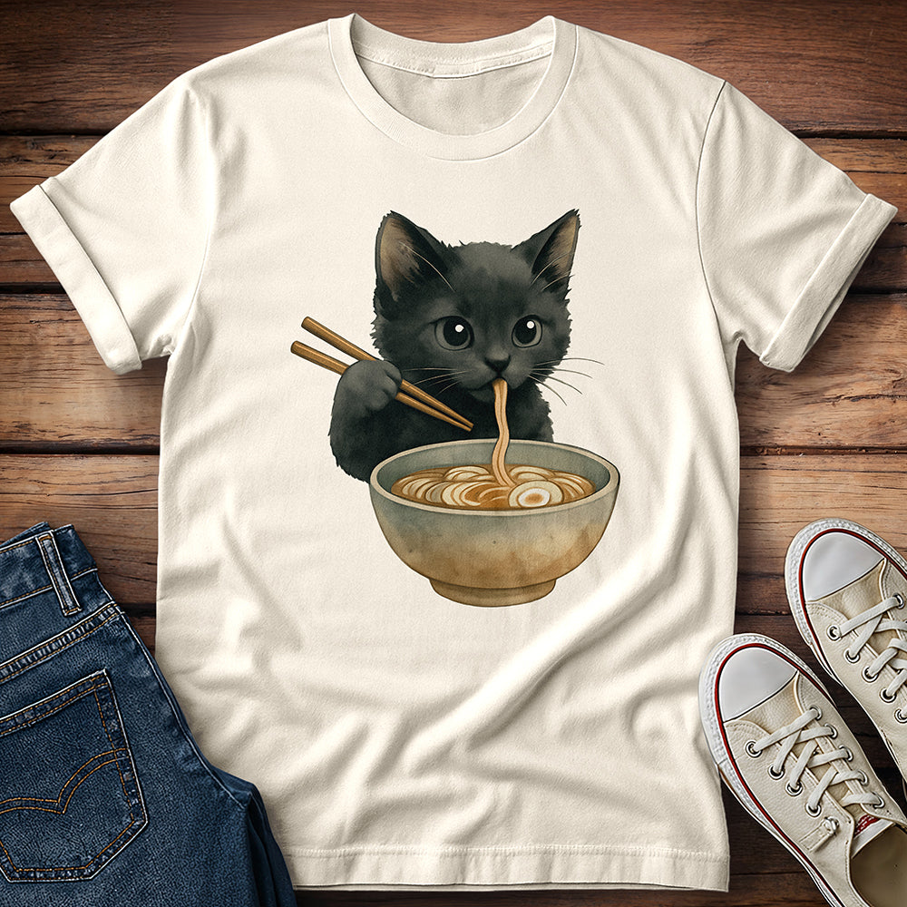 Kitten Eating Ramen T-Shirt