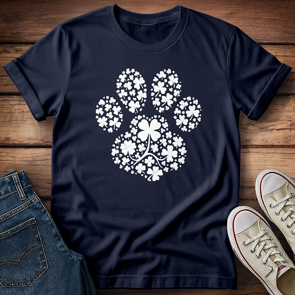Doggy Shamrock Paw Print T-Shirt