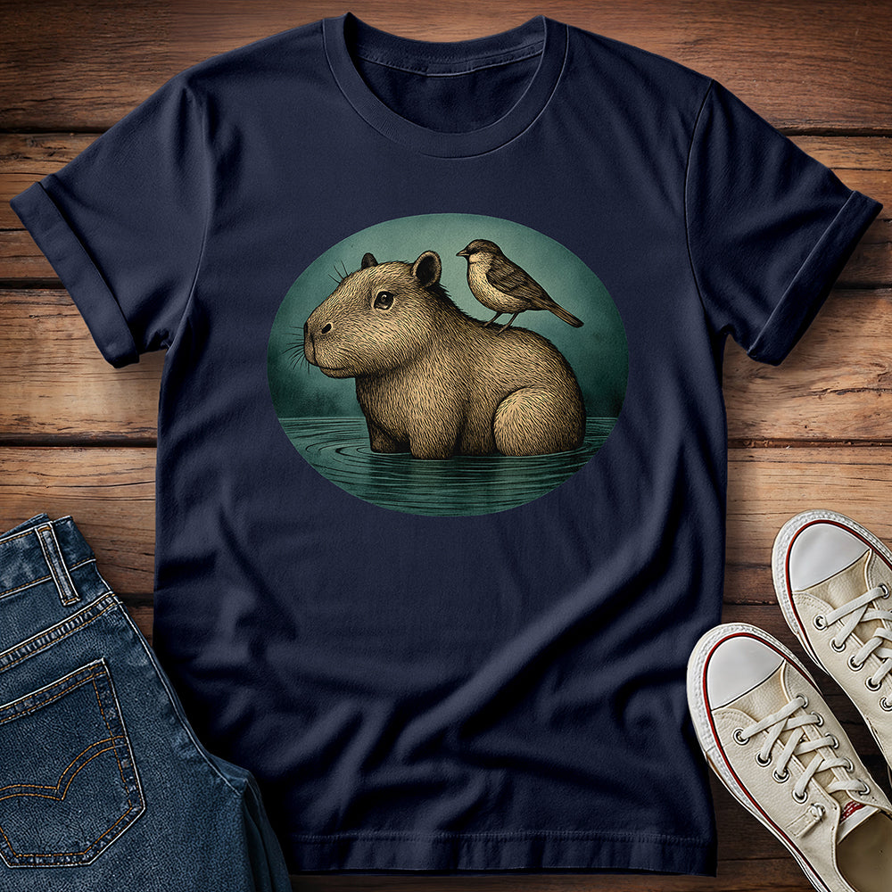 Capybara and Sparrow T-Shirt