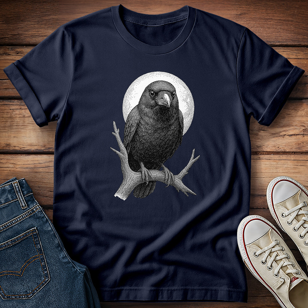 Stippled Moon Crow T-Shirt