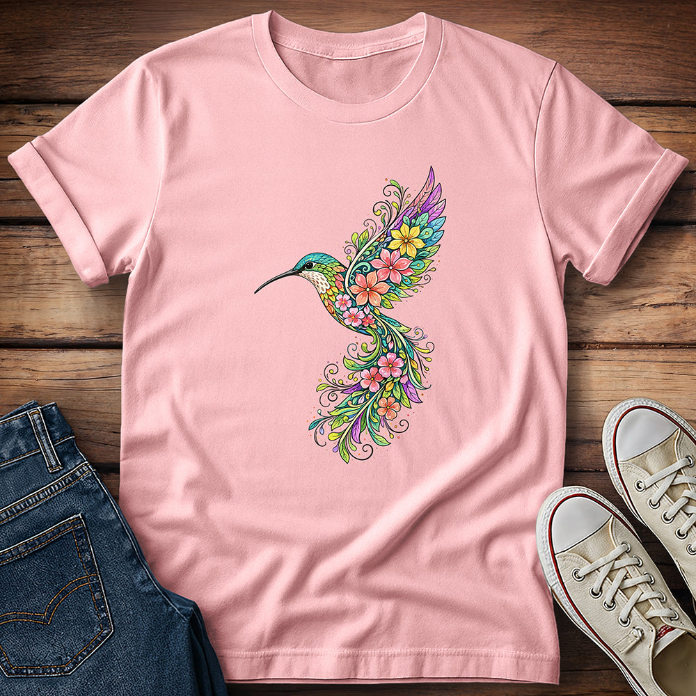 Floral Symphony Hummingbird T-Shirt