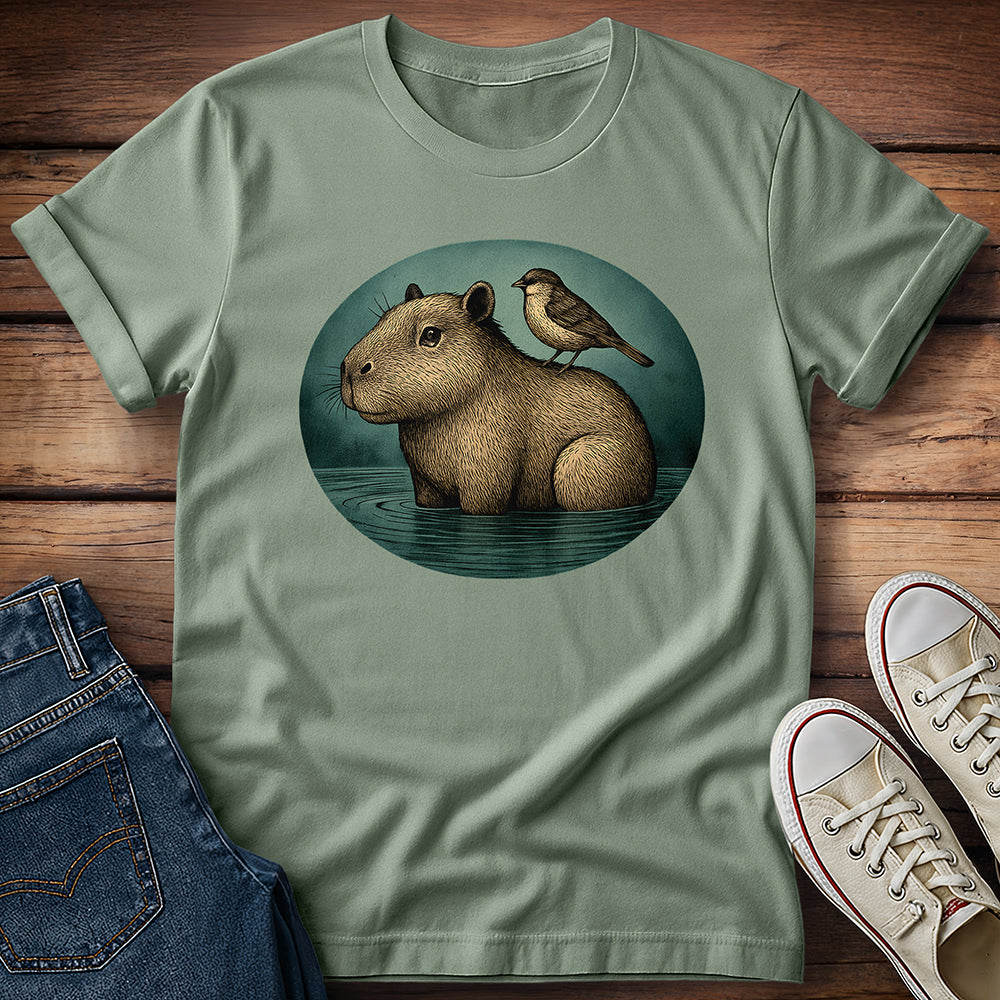 Capybara and Sparrow T-Shirt