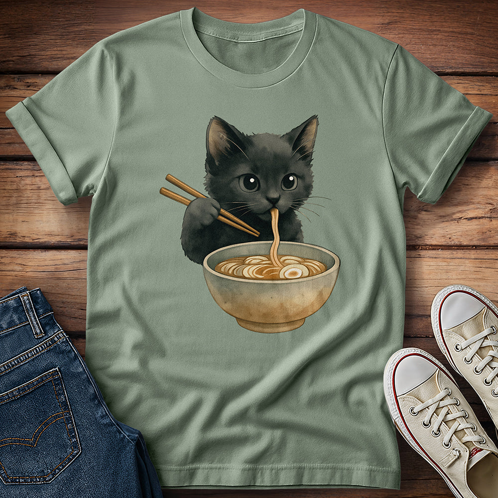 Kitten Eating Ramen T-Shirt