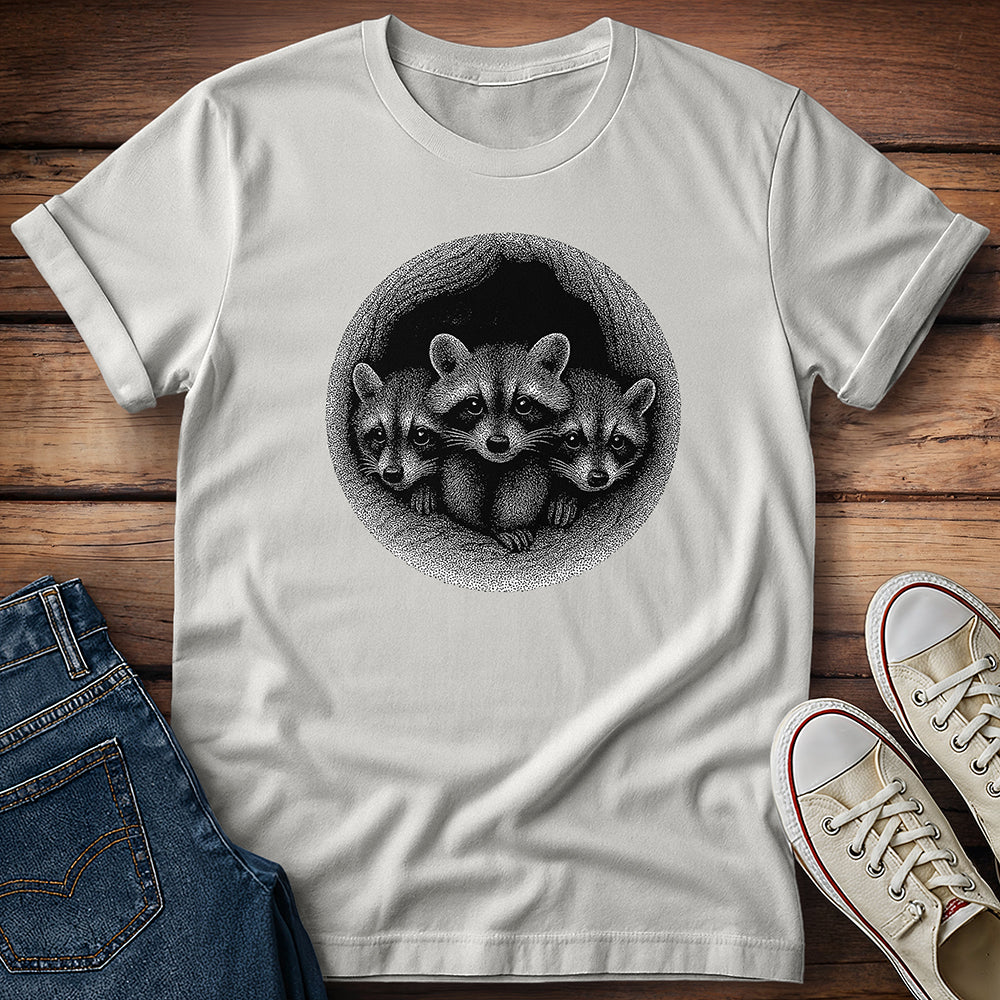 Raccoon Kits in Tree T-Shirt