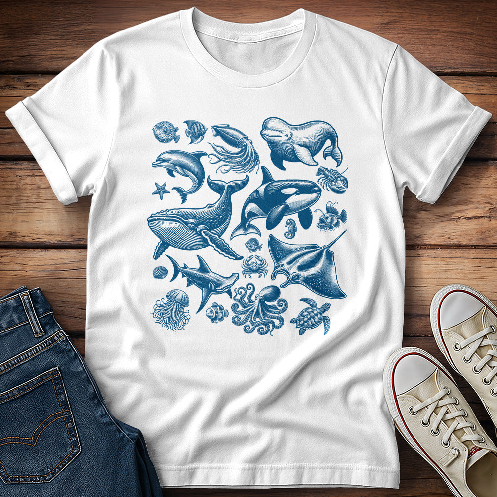 Ocean Life Collage T-Shirt