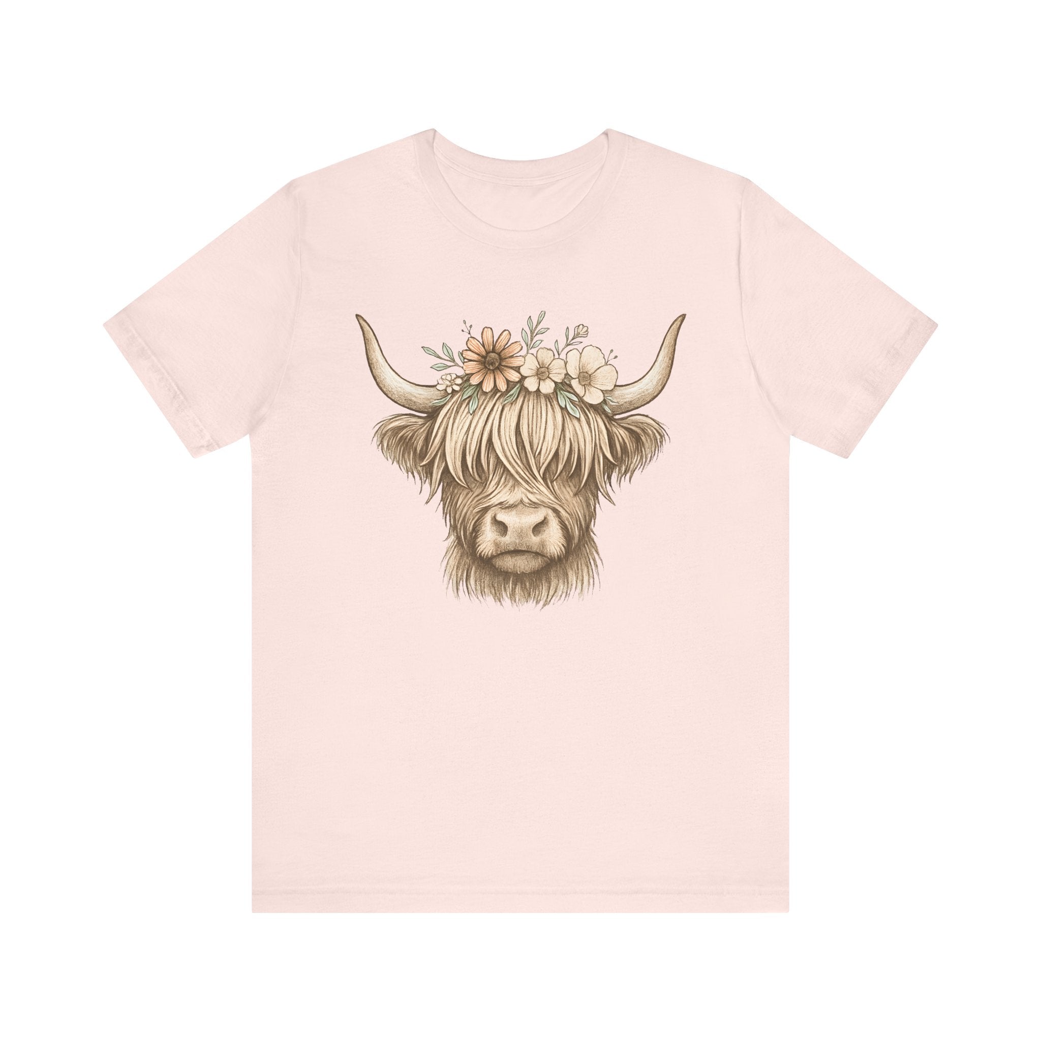 Flowery Highland Cow T-Shirt