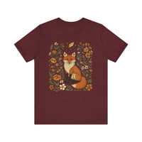 Whimsical Fox Surrounded by Autumn Blooms T- Shirt