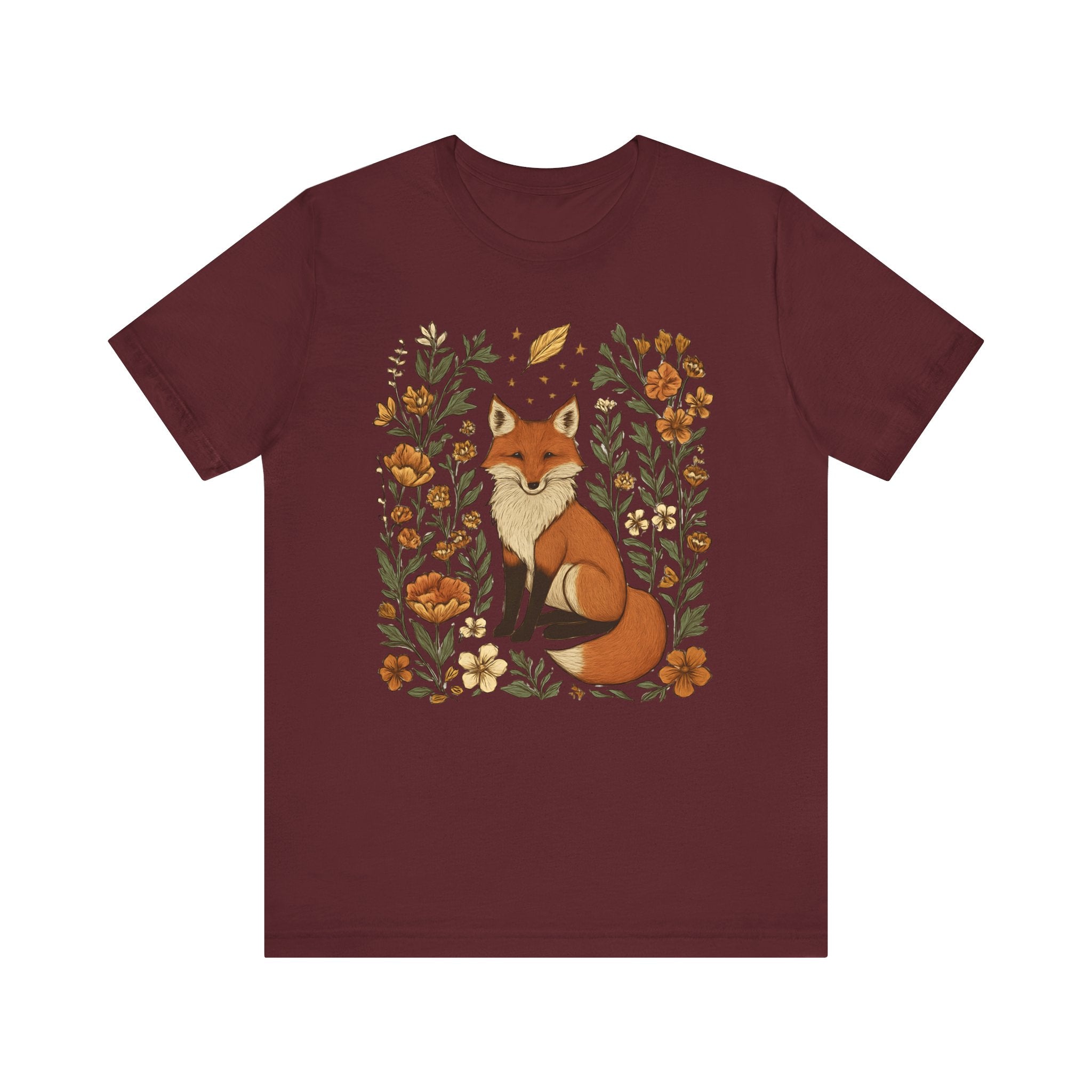 Whimsical Fox Surrounded by Autumn Blooms T- Shirt