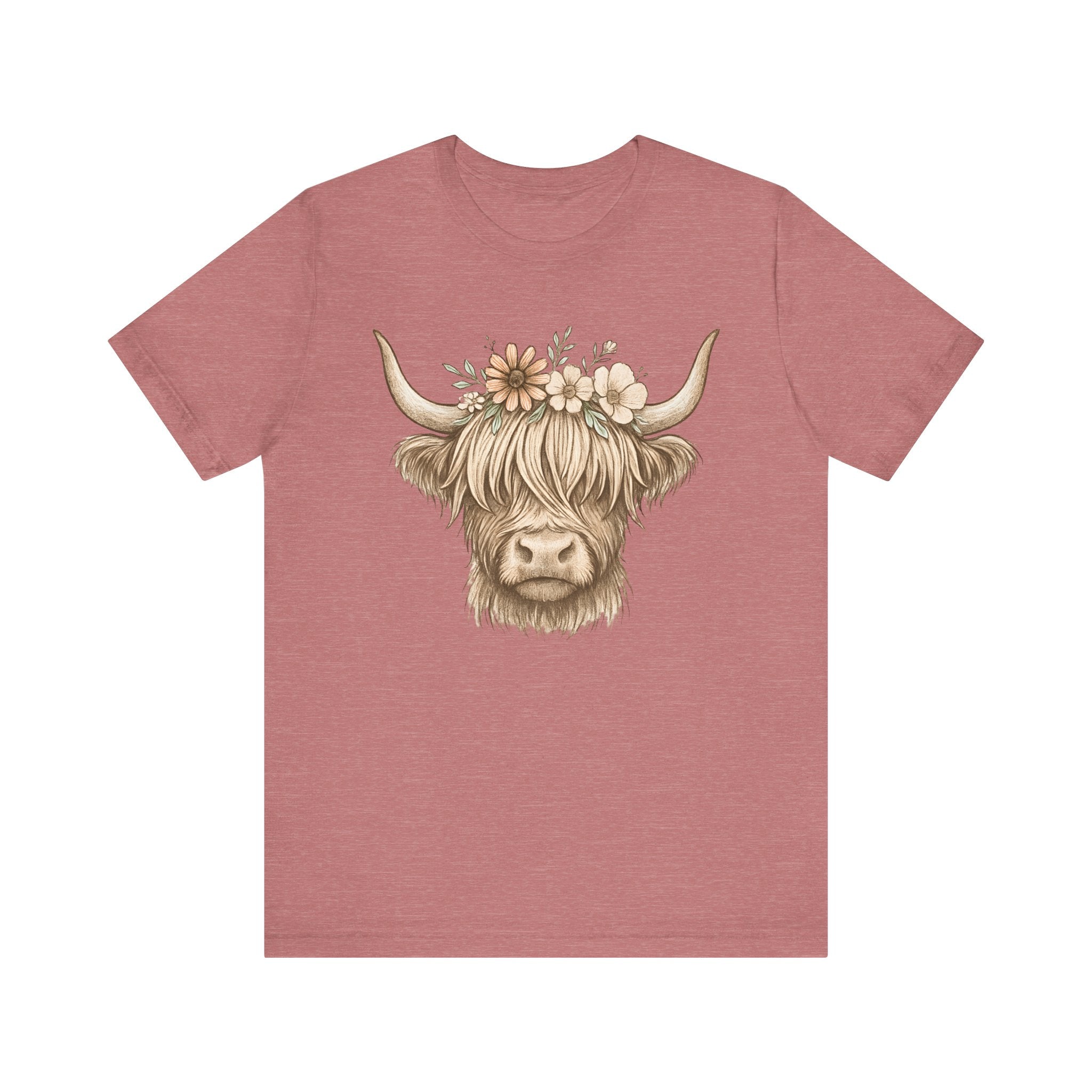 Flowery Highland Cow T-Shirt