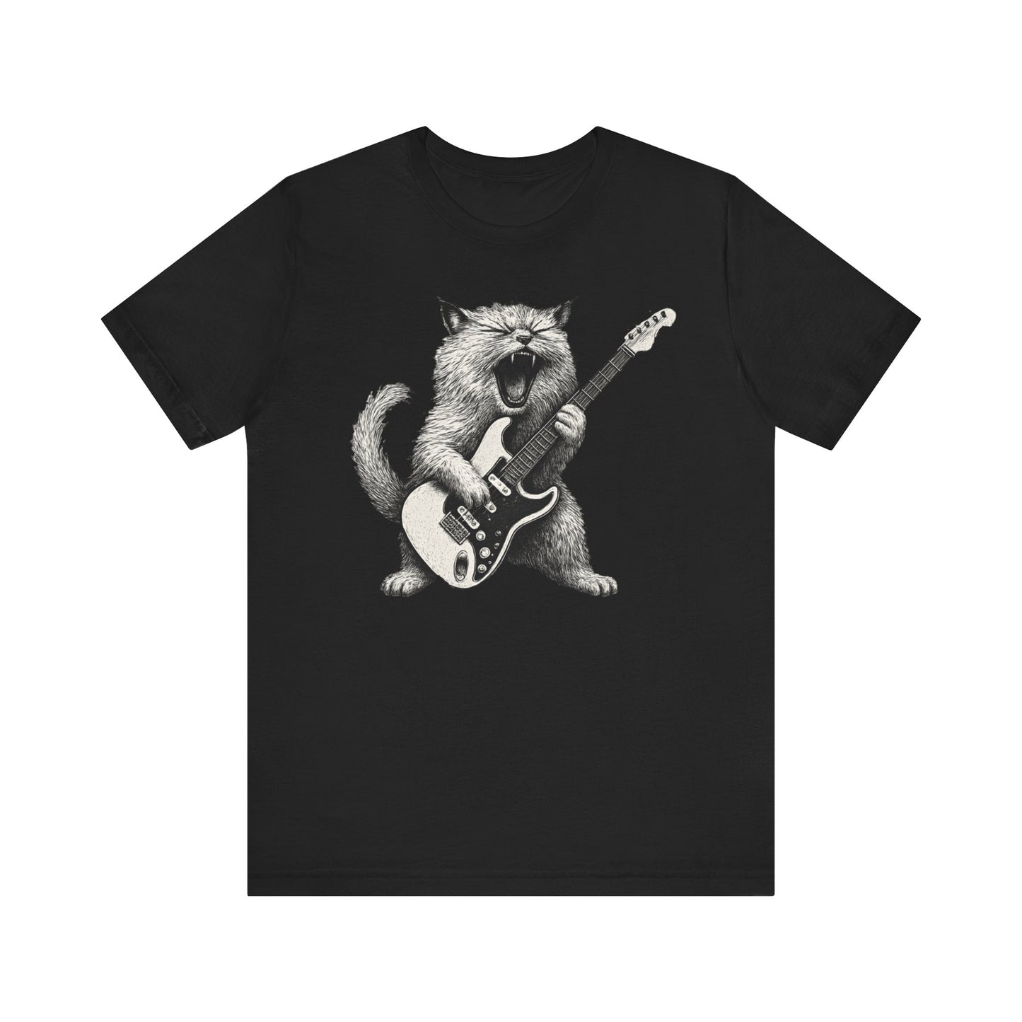 Persian Cat Playing Guitar T-Shirt