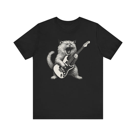 Persian Cat Playing Guitar T-Shirt