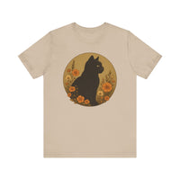 Black Cat Amidst Flowers T-Shirt