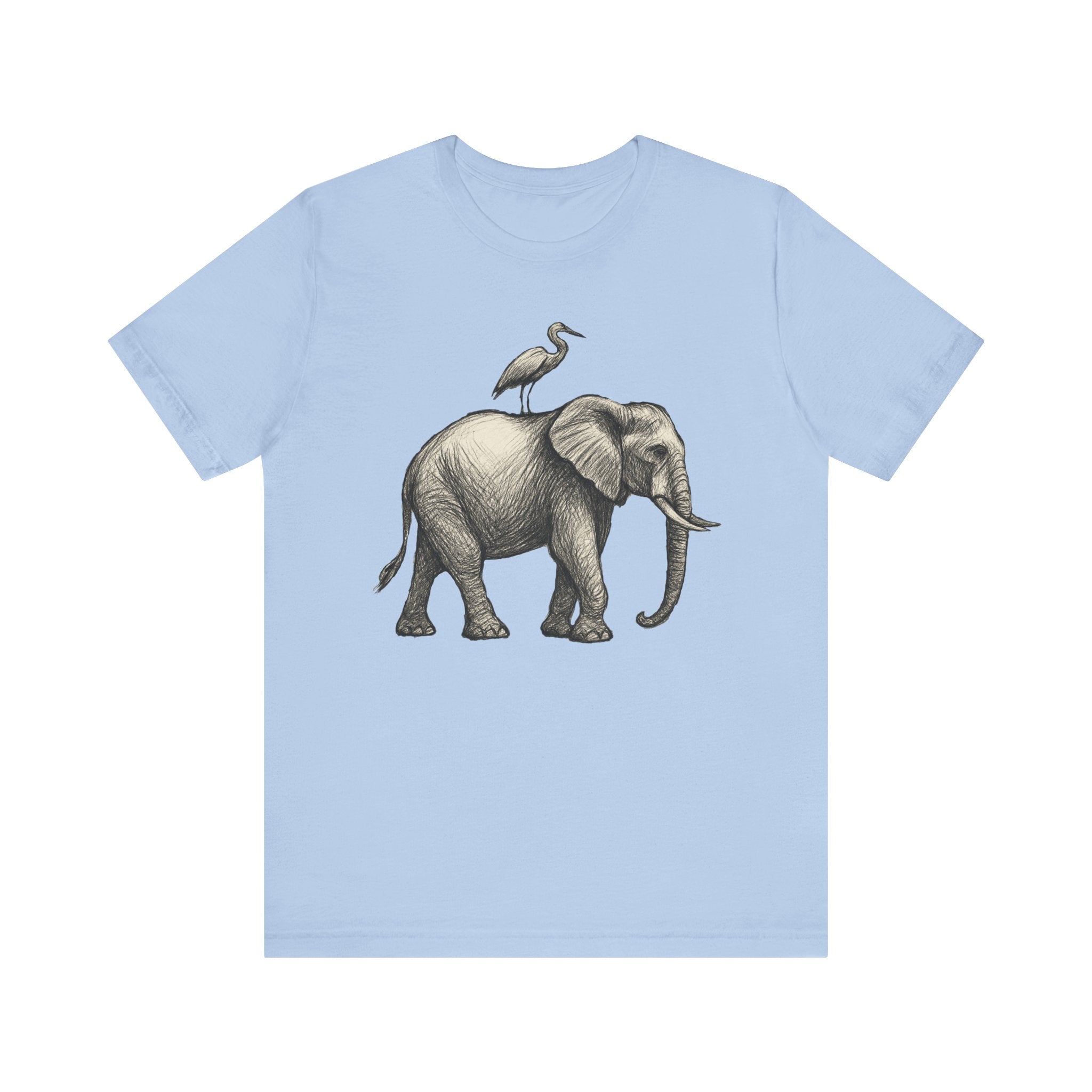 Elephant and Egret - Pastel T-Shirt