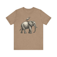 Elephant and Egret - Pastel T-Shirt