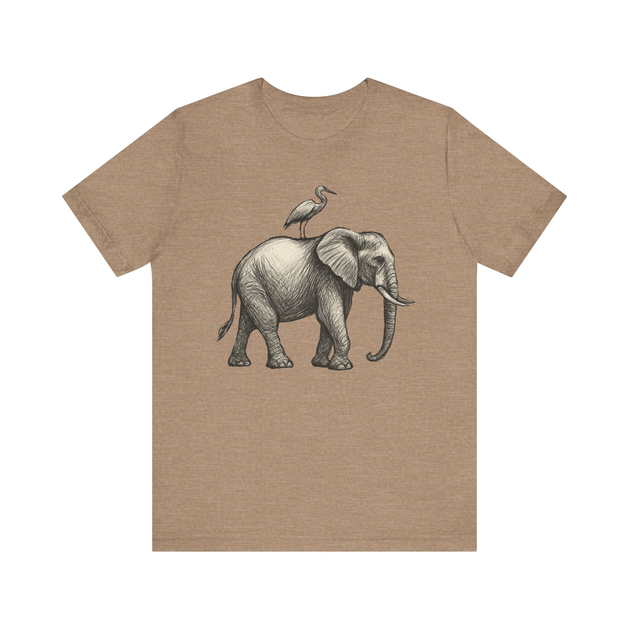 Elephant and Egret - Pastel T-Shirt