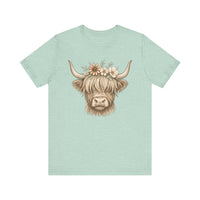 Flowery Highland Cow T-Shirt