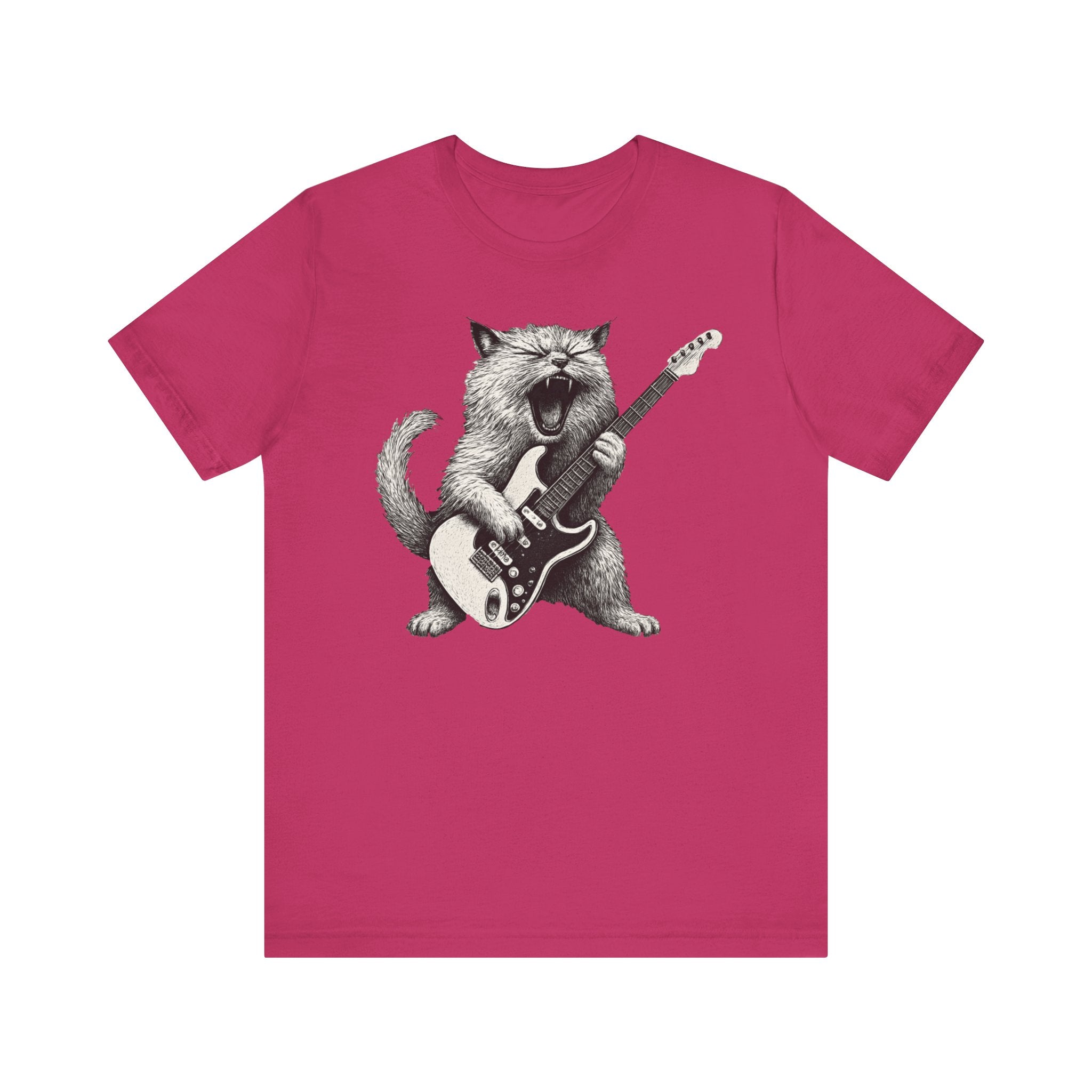 Persian Cat Playing Guitar T-Shirt