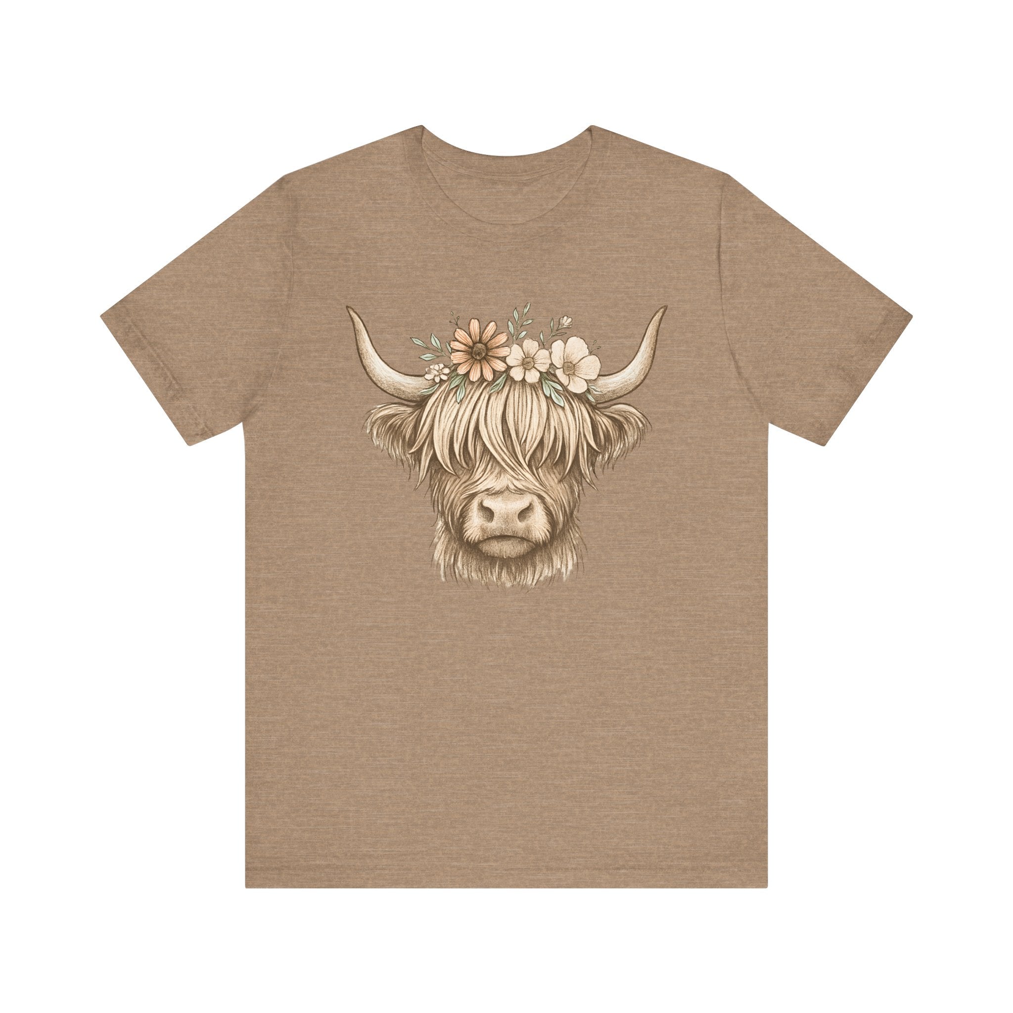 Flowery Highland Cow T-Shirt