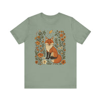 Whimsical Fox Surrounded by Autumn Blooms T- Shirt
