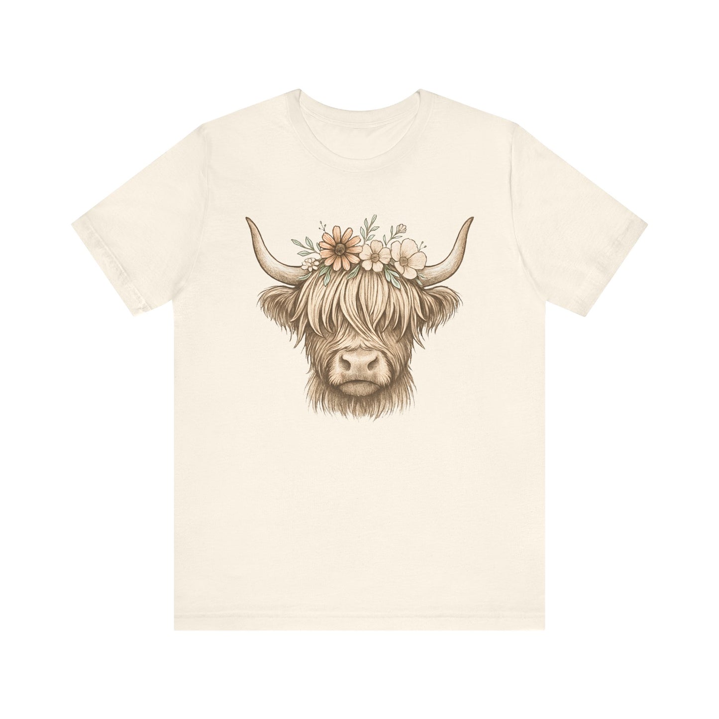 Flowery Highland Cow T-Shirt