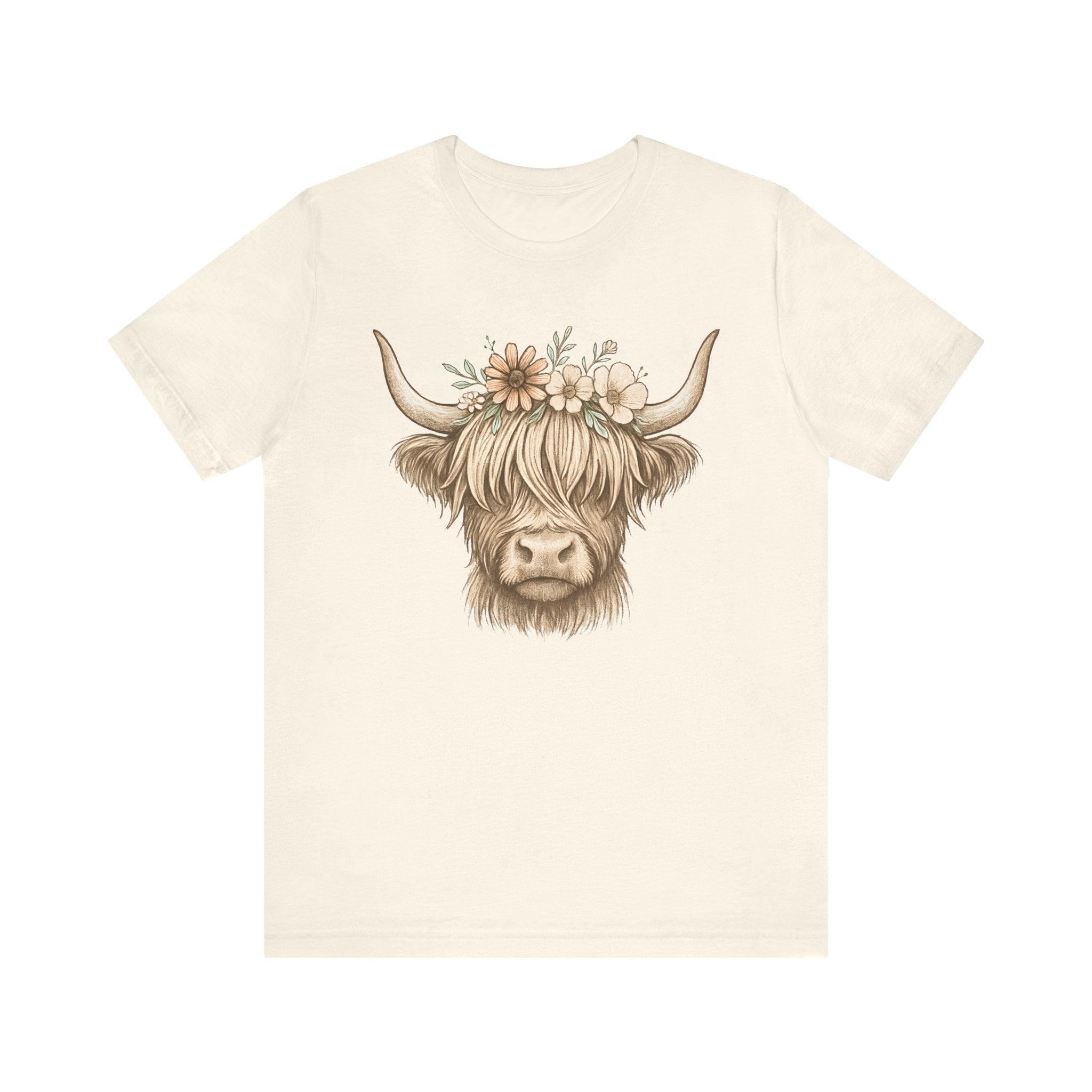 Flowery Highland Cow T-Shirt