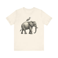 Elephant and Egret - Pastel T-Shirt