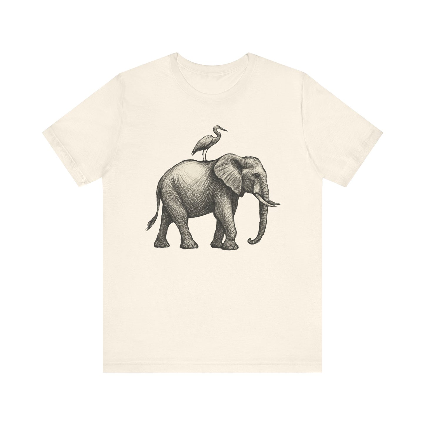 Elephant and Egret - Pastel T-Shirt