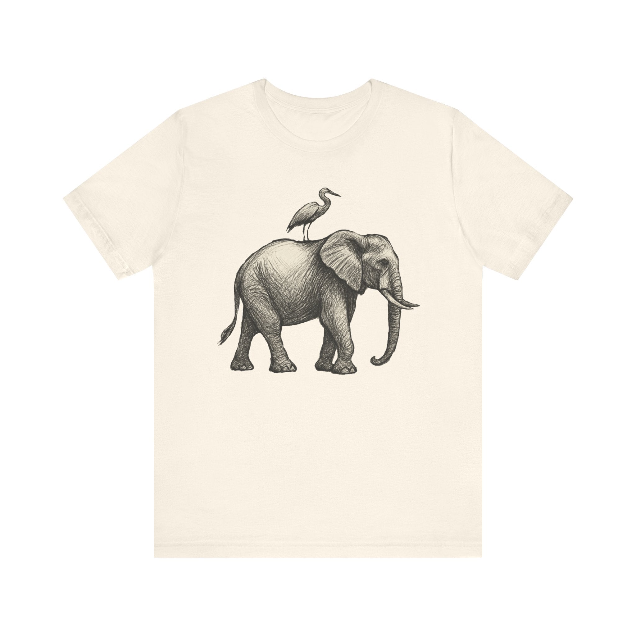 Elephant and Egret - Pastel T-Shirt