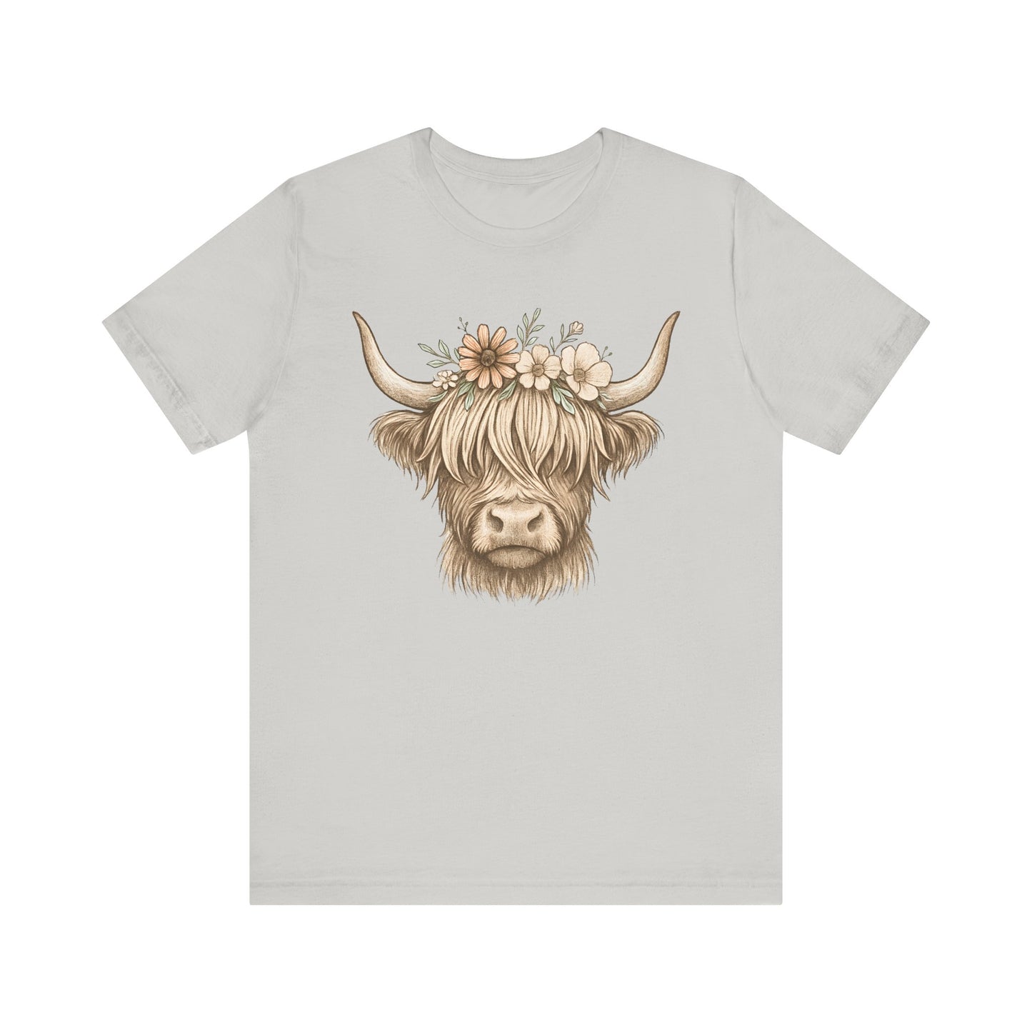 Flowery Highland Cow T-Shirt
