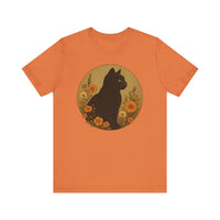 Black Cat Amidst Flowers T-Shirt