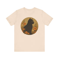 Black Cat Amidst Flowers T-Shirt