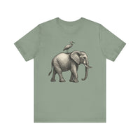 Elephant and Egret - Pastel T-Shirt