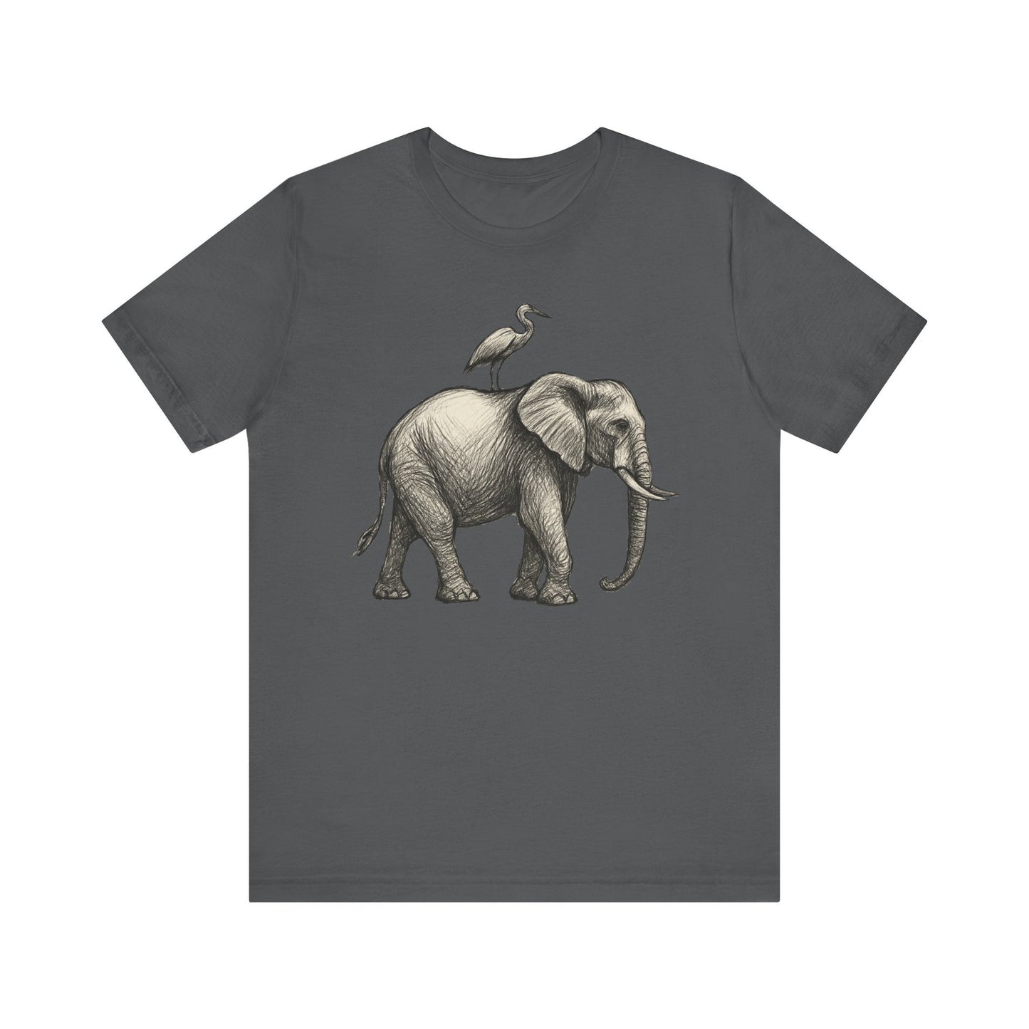 Elephant and Egret - Pastel T-Shirt