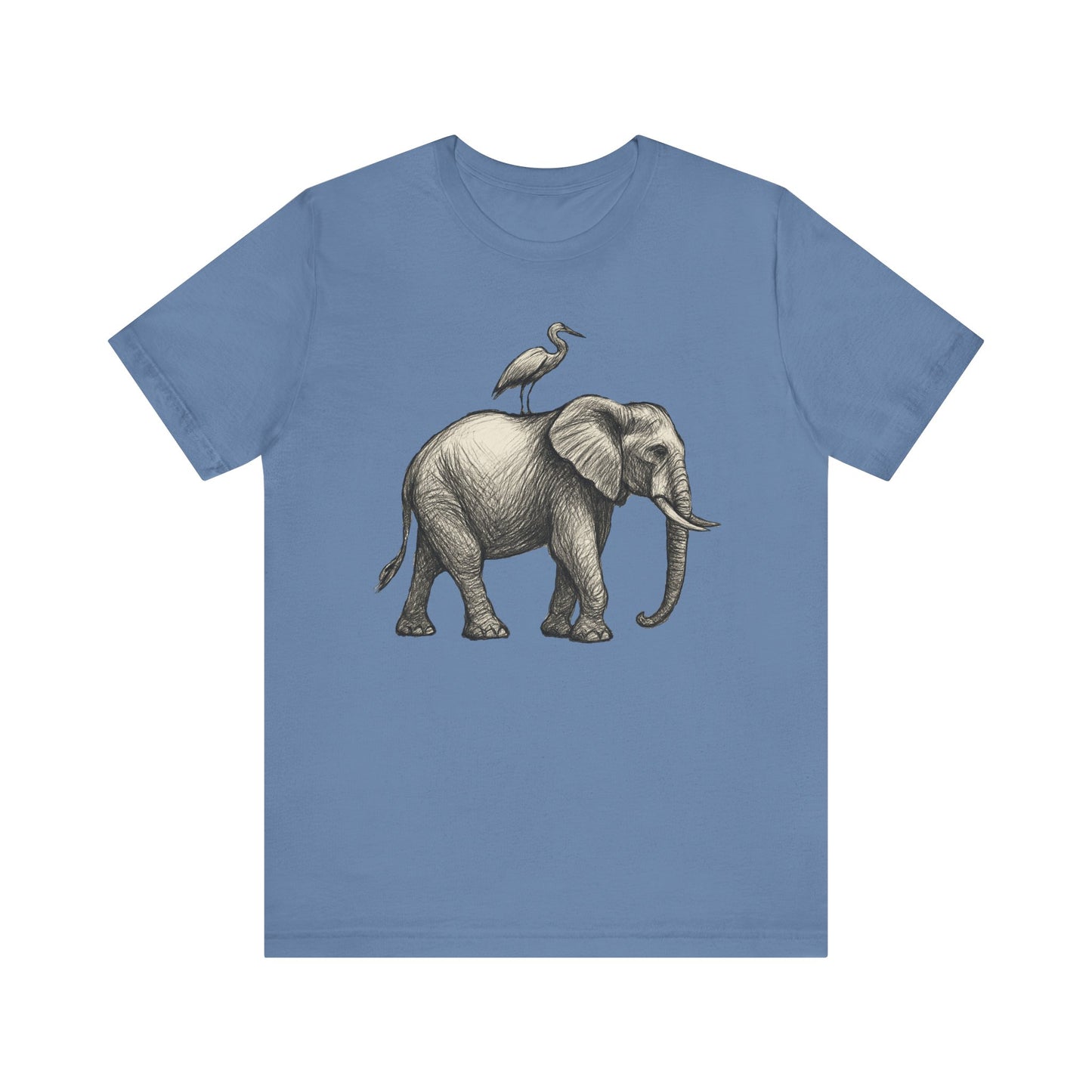Elephant and Egret - Pastel T-Shirt
