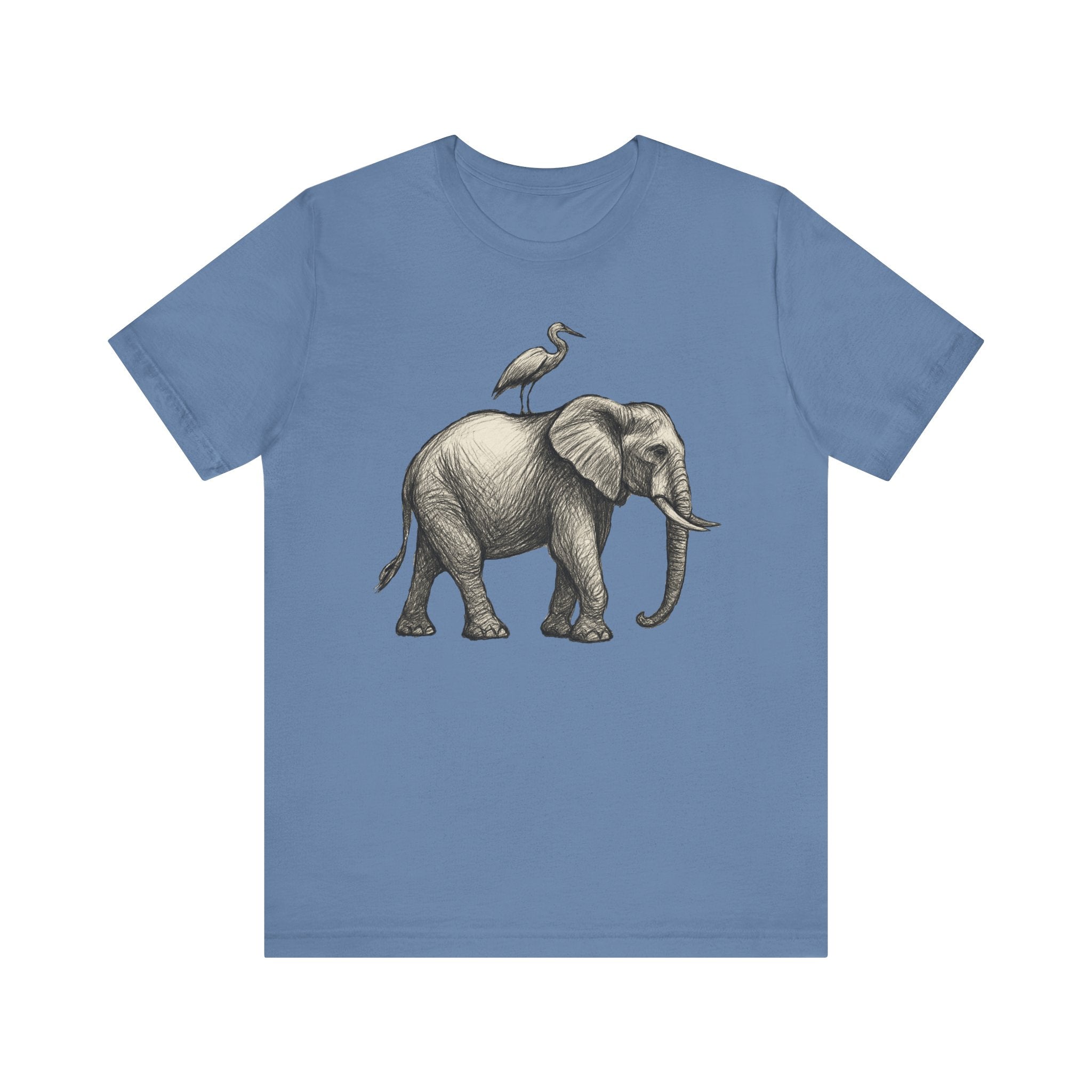 Elephant and Egret - Pastel T-Shirt