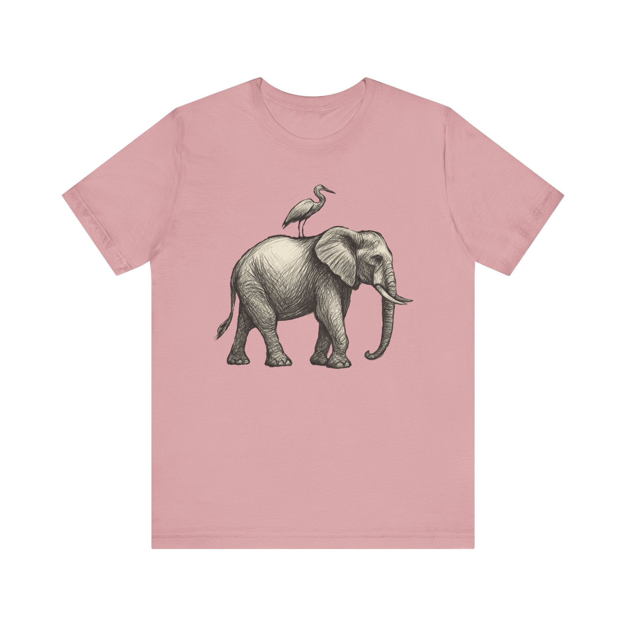Elephant and Egret - Pastel T-Shirt