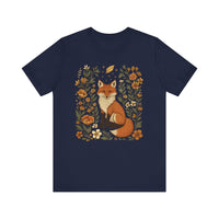 Whimsical Fox Surrounded by Autumn Blooms T- Shirt
